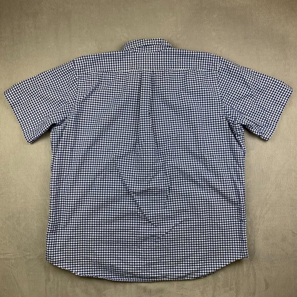 Ralph Lauren Polo Mens Shirt 2XLT Blue White Check Plaid Button Up Flesh Pony - Picture 8 of 8